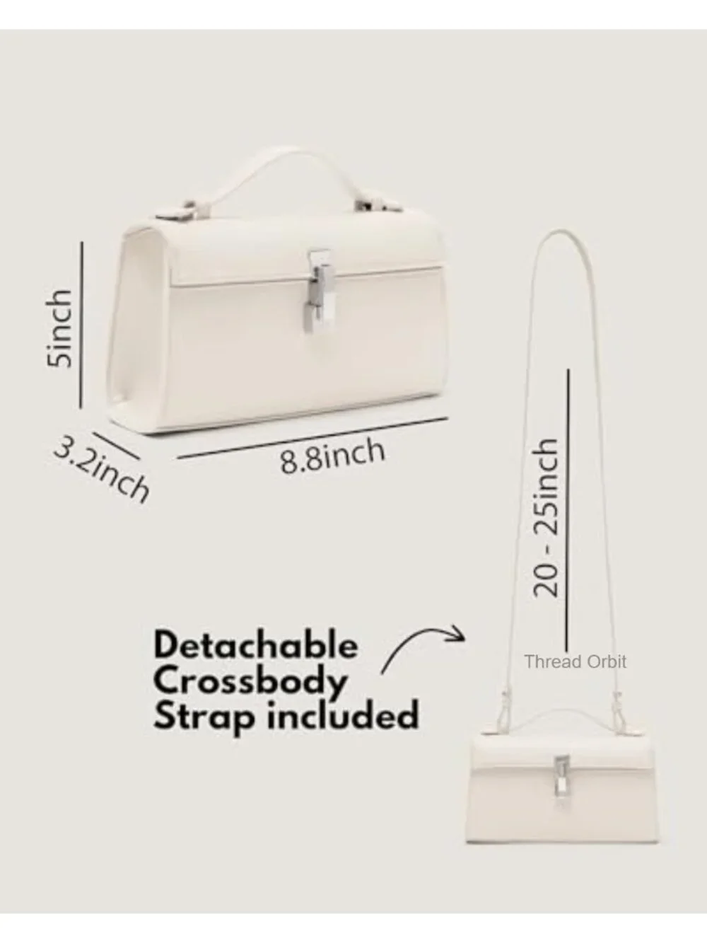 Vegan Leather Clutch Crossbody Bag with Adjustable Strap